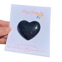 Load image into Gallery viewer, Rainbow Reflect (Holo) Black Heart Clip