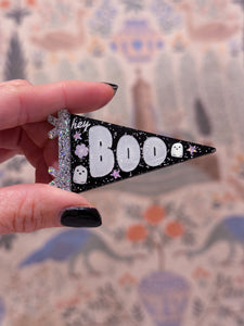 Hey Boo Pennant Acrylic Clip (2 Color Options)