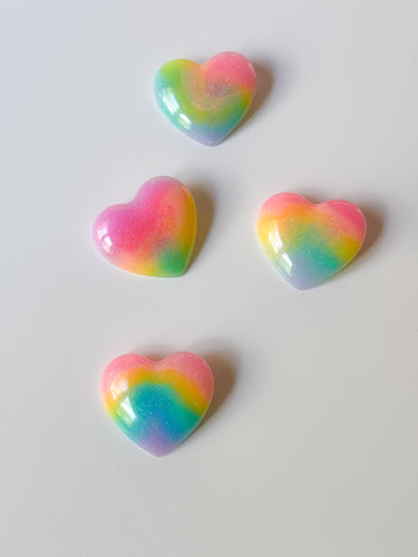 Color Melt Bright Rainbow Heart Clip