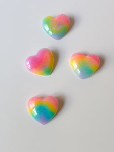 Color Melt Bright Rainbow Heart Clip in