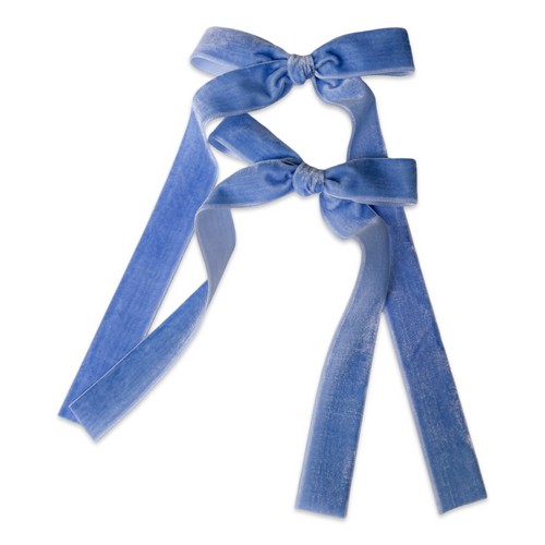 Glass Slipper Long Velvet Ribbon Bow