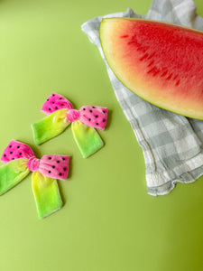 Watermelon Velvet Ruthie *HOPE* Bow