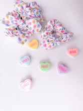 Load image into Gallery viewer, Conversation Hearts Winged Scrunchie