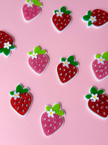 Strawberry Acrylic Clip/Pin (2 color options)