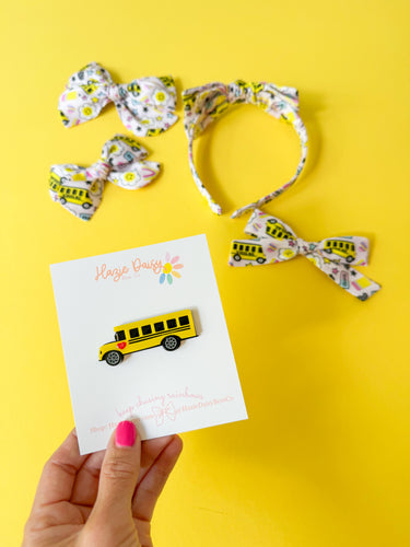 Big Yellow Bus Acrylic Clip/Pin