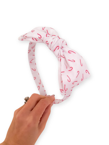 Candy Cane Toss Double Stacked Bow Band