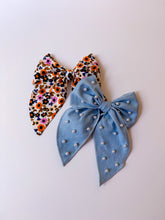 Load image into Gallery viewer, Denim &amp; Pearl XL Blaire Bow