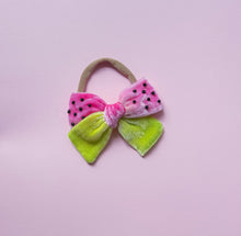 Load image into Gallery viewer, **HOPE** Watermelon Velvet Mini Ruthie Bow