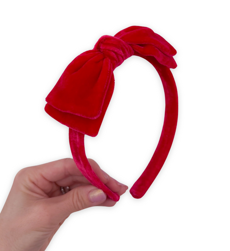 Valentine Red Double Stacked Bow Band