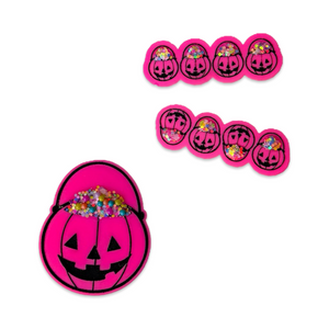 Hot Pink Pumpkin Pail Acrylic Clip/Pin