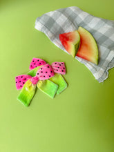 Load image into Gallery viewer, Watermelon Velvet Ruthie *HOPE* Bow