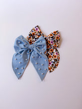 Load image into Gallery viewer, Denim &amp; Pearl XL Blaire Bow