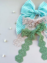 Load image into Gallery viewer, Long Lace Bow (2 Color Options)