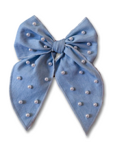 Load image into Gallery viewer, Denim &amp; Pearl XL Blaire Bow