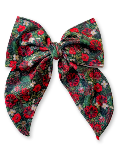 Holiday Floral Velvet XL Blaire Bow