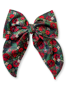 Holiday Floral Velvet XL Blaire Bow