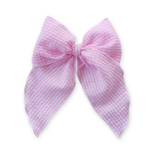 Pink Seersucker XL Blaire Bow
