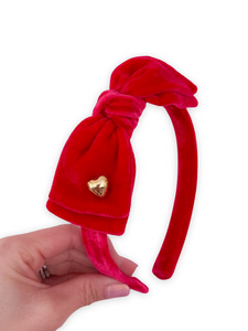 Valentine Red Double Stacked Bow Band