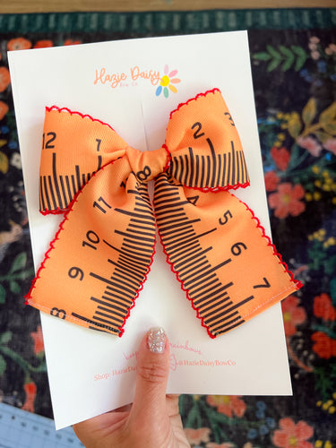 School Rules Scalloped Ribbon Bow ~ Long Style