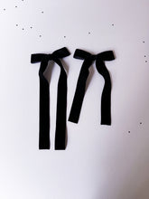 Load image into Gallery viewer, Black Long Velvet Ribbon Bow