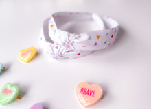 Load image into Gallery viewer, Confetti Hearts Knotted Headband