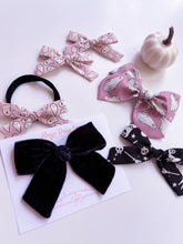 Load image into Gallery viewer, Classic Black Hand Dyed Velvet Ruthie Bow