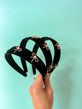 Load image into Gallery viewer, Bows on Black Velvet Headband (toddler-adult)