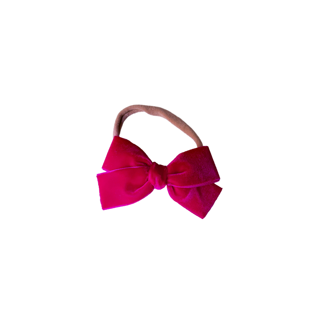 Fuschia Mini Velvet Bow