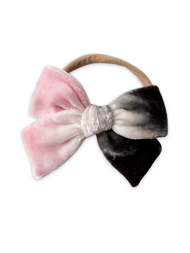 Pink Ghouly Velvet Mini Ruthie Bow
