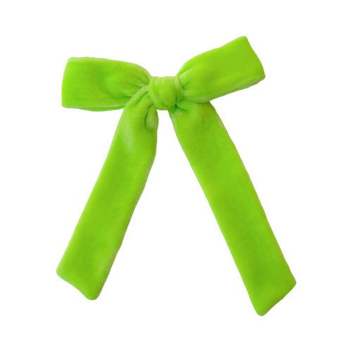 Green Lightning Skinny Velvet Bow