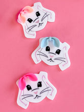 Load image into Gallery viewer, Bunnies in Bows Acrylic Clip/Pin (3 color options)