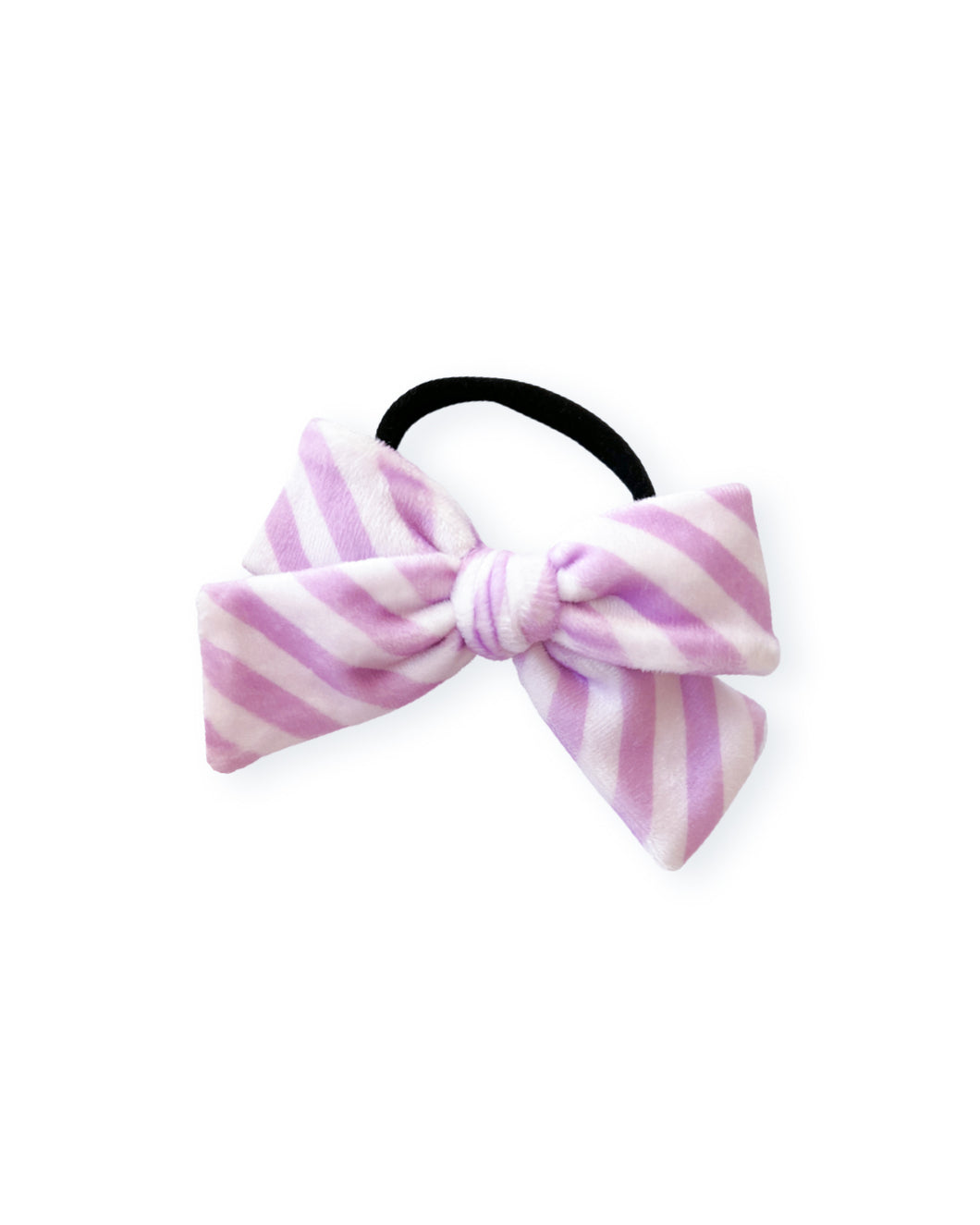 Candy Shop Lavender Striped Velvet Mini Ruthie Bow