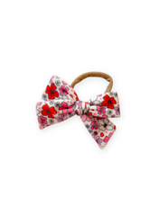 Load image into Gallery viewer, Cupid’s Floral Velvet Mini Ruthie Bow