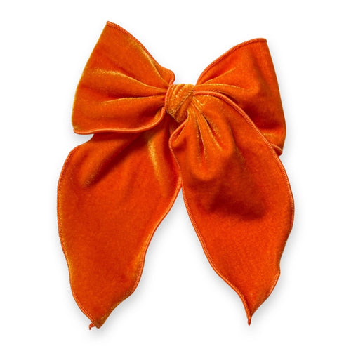 Orange Velvet XL Blaire Bow