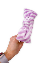 Load image into Gallery viewer, Candy Shop Lavender Striped Knot Bowed Headband