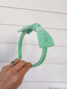 Solid Mint or Solid Peony Knot Bow Band