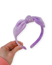 Load image into Gallery viewer, Lavender Haze Hand Dyed Knot Bowed Headband