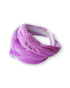 Lavender Easy Care Velvet Knotted Headband