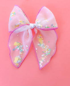 Orchid Trimmed Chicky Confetti XL Blaire Bow