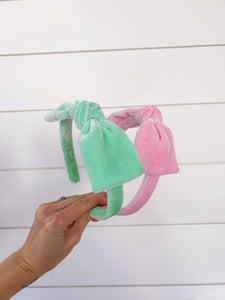 Solid Mint or Solid Peony Knot Bow Band