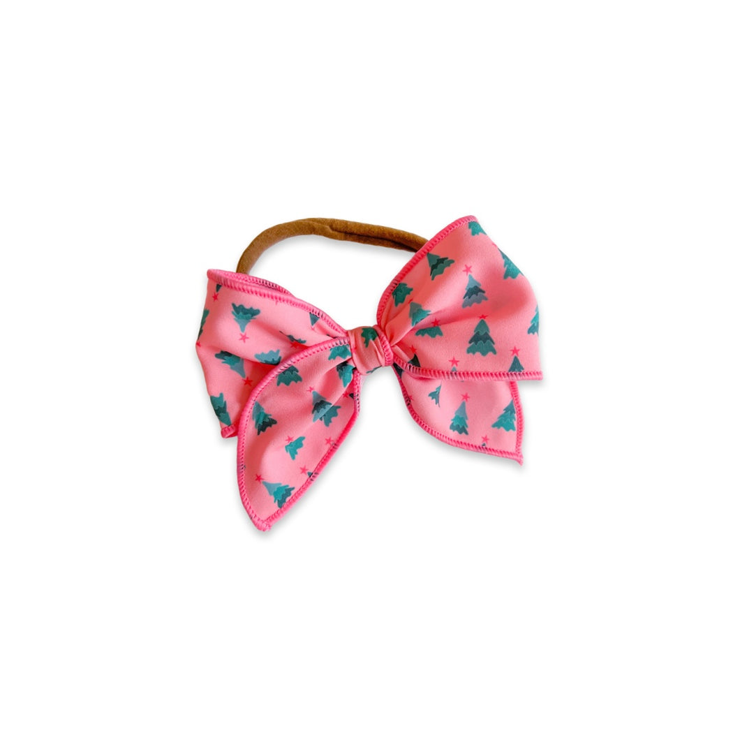 Pink Trees Mini Blaire Bow