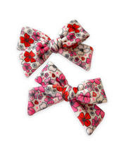Load image into Gallery viewer, Cupid’s Floral Velvet Mini Ruthie Bow