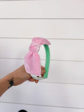 Load image into Gallery viewer, Mint &amp; Peony Knot Bowed Headband