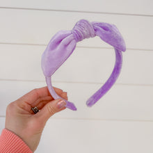 Load image into Gallery viewer, Lavender Haze Hand Dyed Knot Bowed Headband
