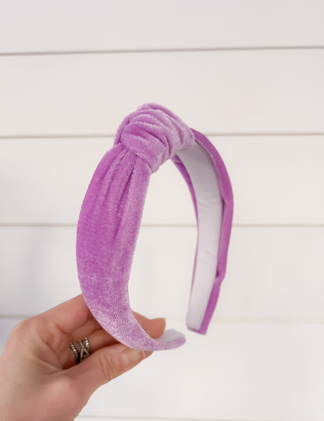 Lavender Easy Care Velvet Knotted Headband