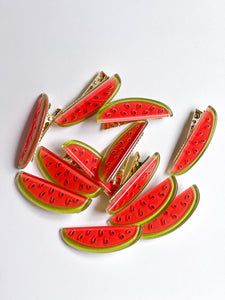 Sparkly Watermelon Slice Mini Clips